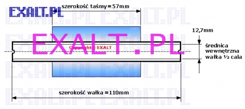 tama termotransferowa woskowa, waek 0,5 cal, szeroko 57mm x 74m, szeroko waka 110mm (standard do drukarek Zebra)