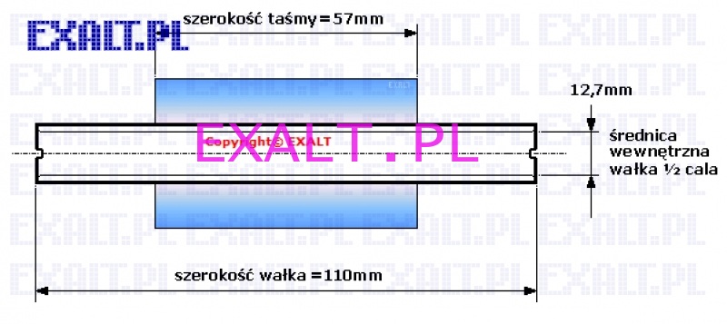 tama termotransferowa woskowa, waek 0,5 cal, szeroko 57mm x 74m, szeroko waka 110mm (standard do drukarek Zebra)