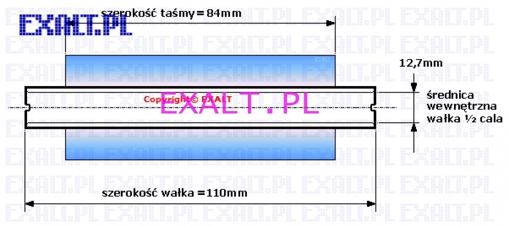 tama termotransferowa woskowo-ywiczna, waek 0,5 cal, szeroko 84mm x 74m, szeroko waka 110mm (standard do drukarek Zebra)