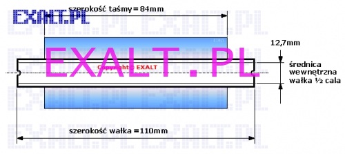 tama termotransferowa woskowo-ywiczna, waek 0,5 cal, szeroko 84mm x 74m, szeroko waka 110mm (standard do drukarek Zebra)