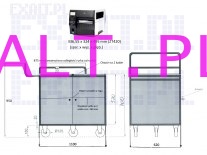 Szafka pod drukark ZT420, wzek z szafk o wymiarach 1100x620x520 (DUG x SZEROK x WYSOK), koa fi=125mm, 5 skrtnych, w szafce otwory na kable