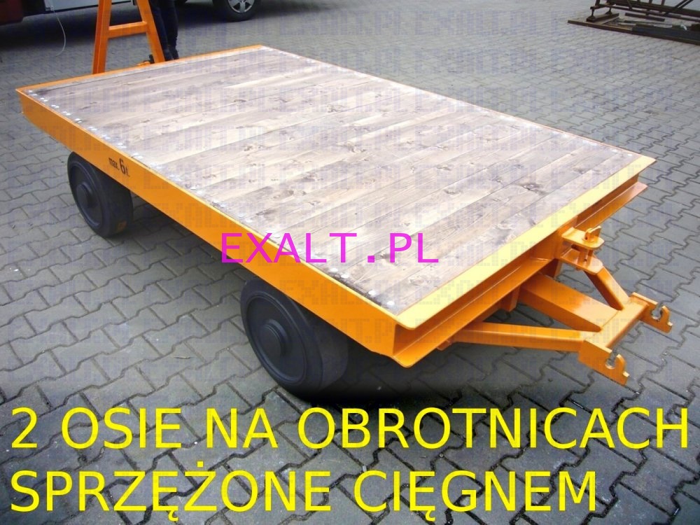 wzek transportowy do bardzo duych obcie, typ DD, nono 16 ton, wymiary platformy 4.0x2.0m (2 osie na obrotnicach)