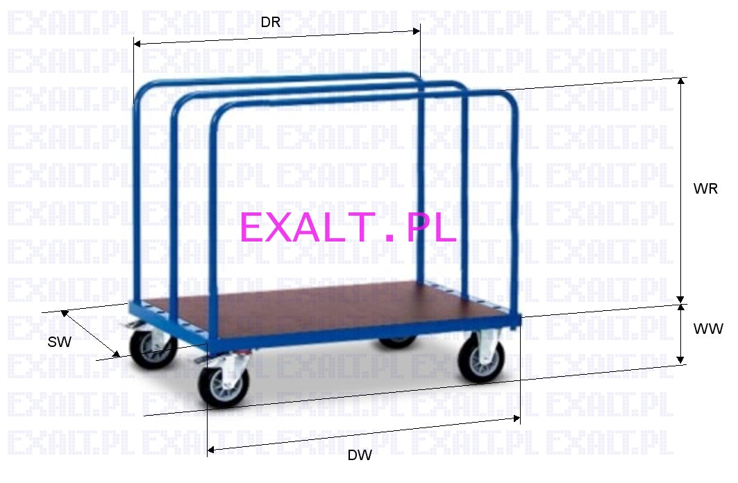 wzek transportowy z wymiennymi ramami, platforma 1200x800mm , wysoko platformy 260mm, nono 500kg , w zestawie 3 identyczne przestawne ramy o wymiarze 1200x900mm, koa pene gumowe fi190mm