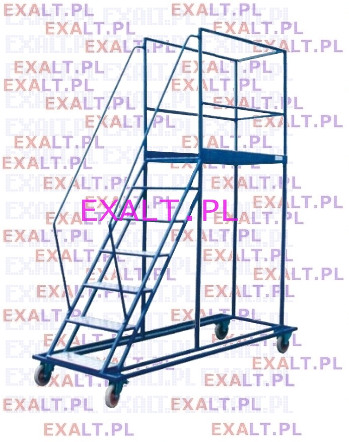 Pomost schodowy na kkach, dugo podium 150cm, model: WGP-200-150cm, liczba schodw: 7, wysoko: 200 cm