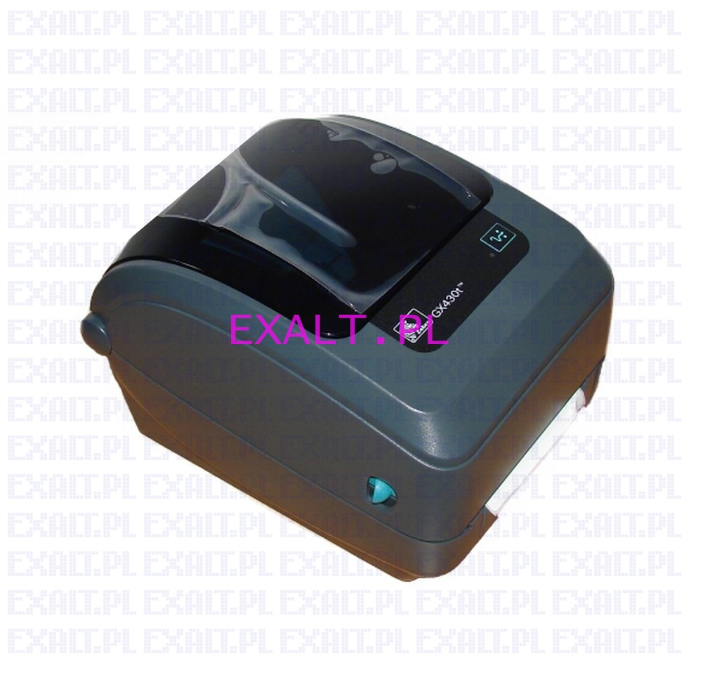 Drukarka etykiet Zebra GX430t termiczno-transferowa (drukuje termicznie i termotransferowo), rozdzielczo 300dpi, zcza: RS-232, USB, ETHERNET