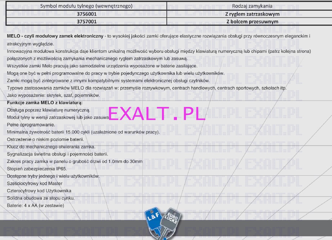 Zamek elektroniczny klawiatura ZAM-008