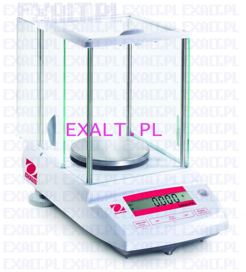 Waga analityczna PA214CM/1 zakres: 210g , dokadno: 0.0001g , rednica szalki: 90mm , kalibracja wewntrzna, z legalizacj, z oson przeciwpodmuchow
