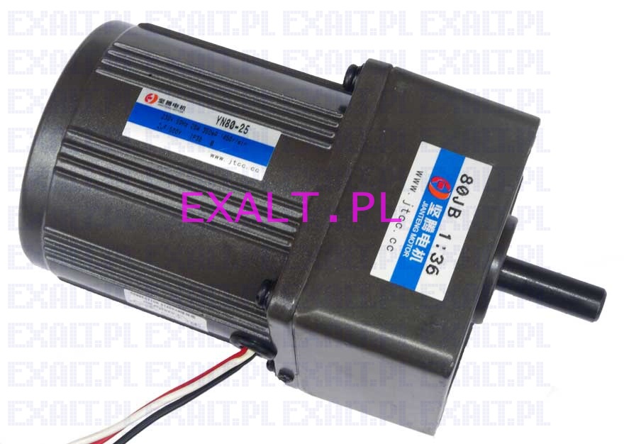 Motoreduktor 34 obr/min 60kg.cm, 0,35A / 230V 50Hz, model silnika: YN80-25-36