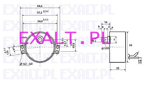 Silnik synchroniczny z przekadni, model silnika: 49TYD-500-1 , napicie zasilania 230V AC/50Hz 2,5 obr/min