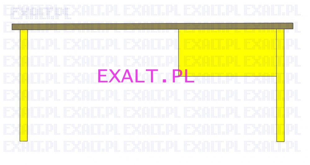 St warsztatowy pod kontenery podwieszane mae, wymiar stou: 2000 x 745 x 30 mm, + kontener may podwieszany K-1-120, kolor RAL-1018