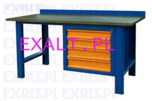 St warsztatowy SP-P, wymiar stou: 2000 x 750 mm + modu SS-4-P-1 z szafk o czterech szufladach o wymiarach 620 x 580 x 650 mm, kolor RAL-2008