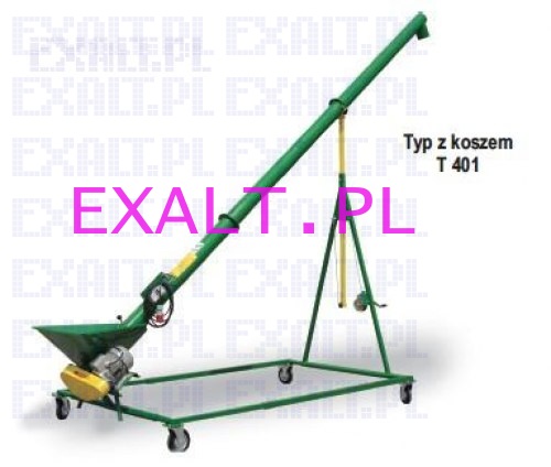 Przenonik limakowy z koszem T401, fi=140mm, max=12m moc silnika 3kW