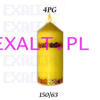 opakowanie 35szt. - wieca pogrzebowa zdobiona, wysoko 150mm, rednica 63mm - (pakowane w folie i w jeden karton zbiorczy)