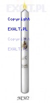 opakowanie 48szt. - wieca do chrztu zdobiona, wysoko 400mm, rednica 33mm - (pakowane w folie i tekturowe pudeka kada wieca oddzielnie i w karton zbiorczy)