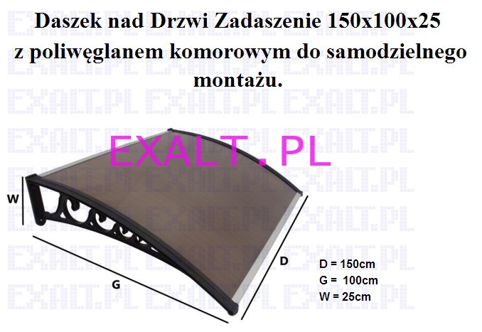 DASZEK NAD DRZWI ZADASZENIE 150 x 100 POLIWGLAN