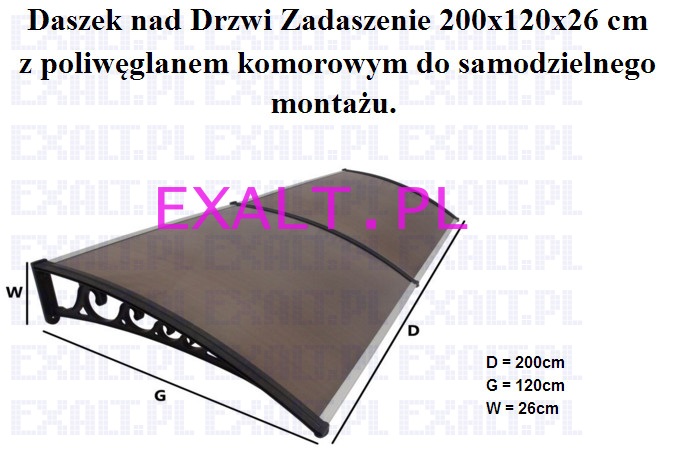 DASZEK NAD DRZWI ZADASZENIE MARKIZA 200 x 120