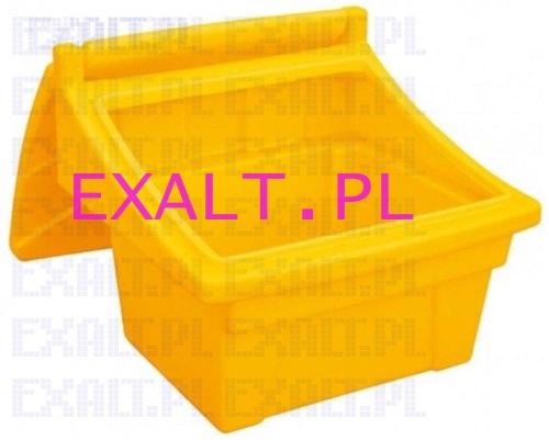 Pojemnik na piasek i sl, skrzynia na piasek i sl, pojemno 500L/720kg, kolor ty z otworem na opat i z zamkniciem na kdk