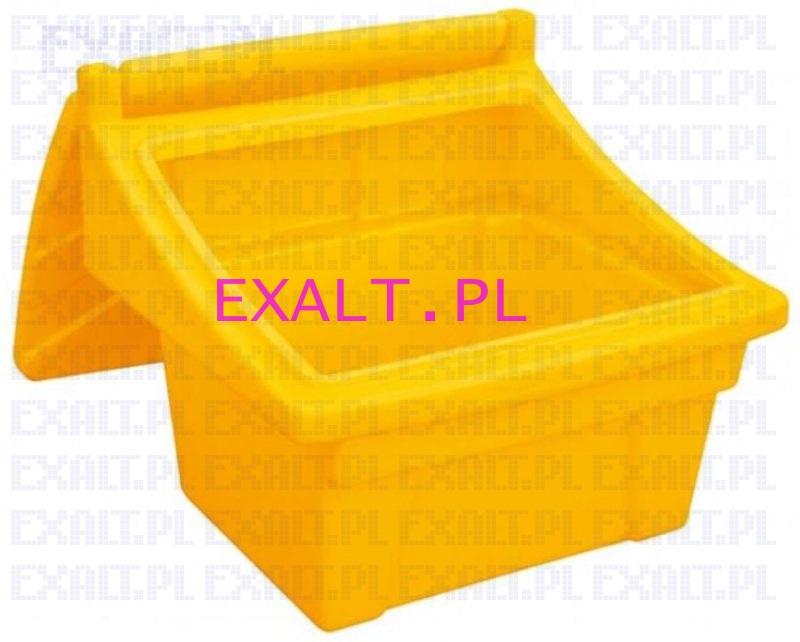 Pojemnik na piasek i sl, skrzynia na piasek i sl, pojemno 500L/720kg, kolor ty z otworem na opat i z zamkniciem na kdk