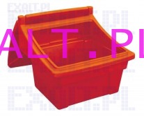 Pojemnik na piasek i sl SGB00050RE, 50 litrowy, dugo 0,6m, szeroko 0,57m, wysoko 0,50m, kolor czerwony