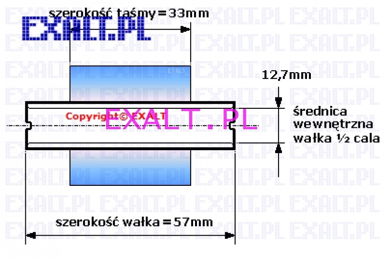 tama termotransferowa ywiczna, waek 0,5 cal, szeroko 33mm x 74m (nazwa katalogowa 800132201)