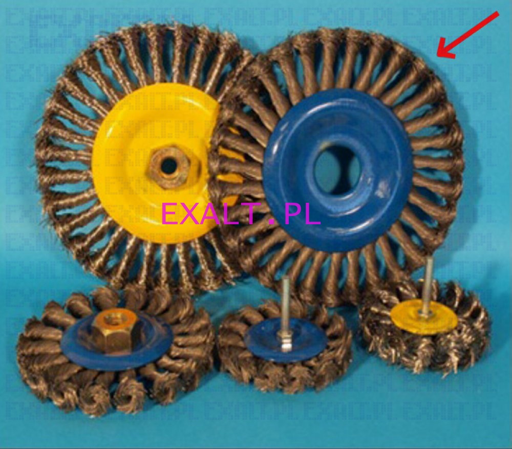 Szczotka tarczowa TSO42 splatana z otworem, rednica szczotki fi 200 mm, otwr fi 22 mm, wykonana z drutu kwasoodpornego