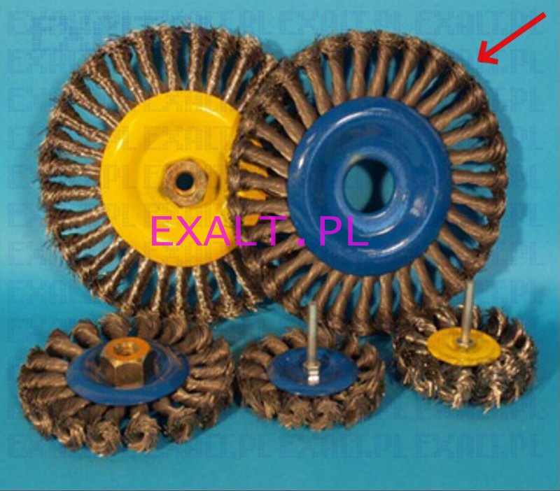 Szczotka tarczowa TSO42 splatana z otworem, rednica szczotki fi 200 mm, otwr fi 22 mm, wykonana z drutu kwasoodpornego