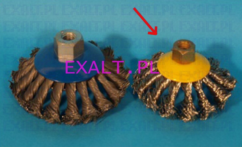 Szczotka talerzowa TTS47 splatana z gwintem, rednica szczotki fi 125 mm, gwint M14, wykonana z drutu kwasoodpornego