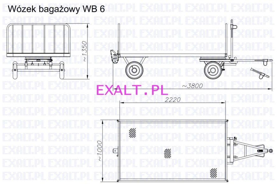 wozek 1500kg wymiarowanie
