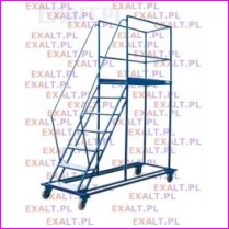 Pomost schodowy na kkach, dugo podium 150cm, model: WGP-150-150cm, liczba schodw: 5, wysoko: 150 cm