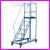 Pomost schodowy na koach WGP-150-S2, liczba schodw: 5, wysoko: 150 cm, wersja z suwanymi w d barierkami bocznymi na podecie