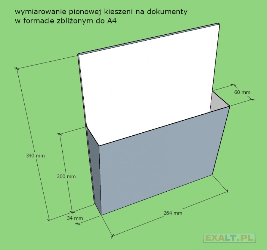 skrzynka na dokumenty a4 mocowana do wozka pocztowego