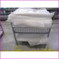 Stolik na worki na pakowanie o wymiarach 130x90x95 cm (d. x szer. x wys.), kolor RAL 7035