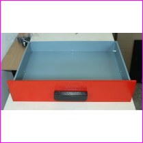 szuflada rodkowa wysoka do biurek - front czerwony (szeroko wiksza) bez segregatora