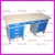 St warsztatowy - biurko mistrza GSM 06 (konstrukcja nona: kolor stalowo-srebrzysty, drzwi i szuflady: kolor niebieski)