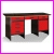 St warsztatowy - biurko mistrza GSM 06 z blatem oklejonym gum, kolor RAL3020, czerwony