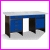 St warsztatowy - biurko mistrza GSM 06 z blatem obitym blach kolor RAL5017, niebieski