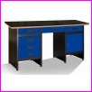 St warsztatowy - biurko mistrza GSM 06 z blatem oklejonym gum, kolor RAL5017, niebieski