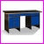St warsztatowy - biurko mistrza GSM 06 z blatem oklejonym gum, kolor RAL5017, niebieski