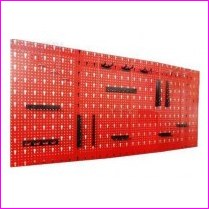 Zestaw: 6 x panel GSP01 plus zestaw 22 zawieszek do zawieszania narzdzi, kolor: czerwony