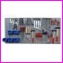 Zestaw: 3 x panel GSP02 plus zestaw 22 zawieszek do zawieszania narzdzi oraz 5 pojemnikw, kolor: szary