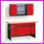 zestaw warsztatowy: st warsztatowy GSW-09 i szafka warsztatowa GSZW-03, kolor czerwony RAL3020