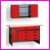 zestaw warsztatowy: st warsztatowy GSW-15 i szafka warsztatowa GSZW-03, kolor czerwony RAL3020