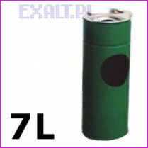 Koszopopielniczka (pojemnik na mieci z popielniczk) - rozmiar may: rednica 18cm, wysoko 55cm, waga 2.1kg, pojemno 7L - kolor zielony RAL 6018