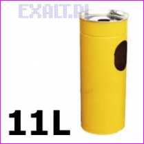 Koszopopielniczka (pojemnik na mieci z popielniczk) - rozmiar redni: rednica 22cm, wysoko 55cm, waga 3.2kg, pojemno 11L - kolor ty RAL 1033