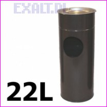 Koszopopielniczka (pojemnik na mieci z popielniczk) - rozmiar duy: rednica 28cm, wysoko 55cm, waga 3.9kg, pojemno 22L - kolor czarno-srebrzysty