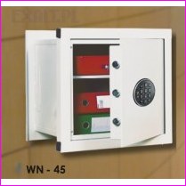 Sejf cienny WN-45, wymiary zewn. 450x485x265 mm , masa wasna 28 kg, pek: 1, pojemno 28 litrw, zamek elektroniczny, kolor RAL-7035