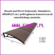 daszek nad drzwi aluminiowy modern 400 x 80