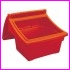 Pojemnik na piasek i sl, skrzynia na piasek i sl, pojemno 500L/720kg, kolor czerwony z otworem na opat