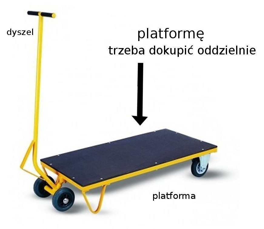 wozek platformowy z dyszlem dzwigowym