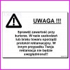 Etykiety samoprzylepna UWAGA (sprawd zawarto przy kurierze), 100x70mm, papier termiczny, (1000szt.)